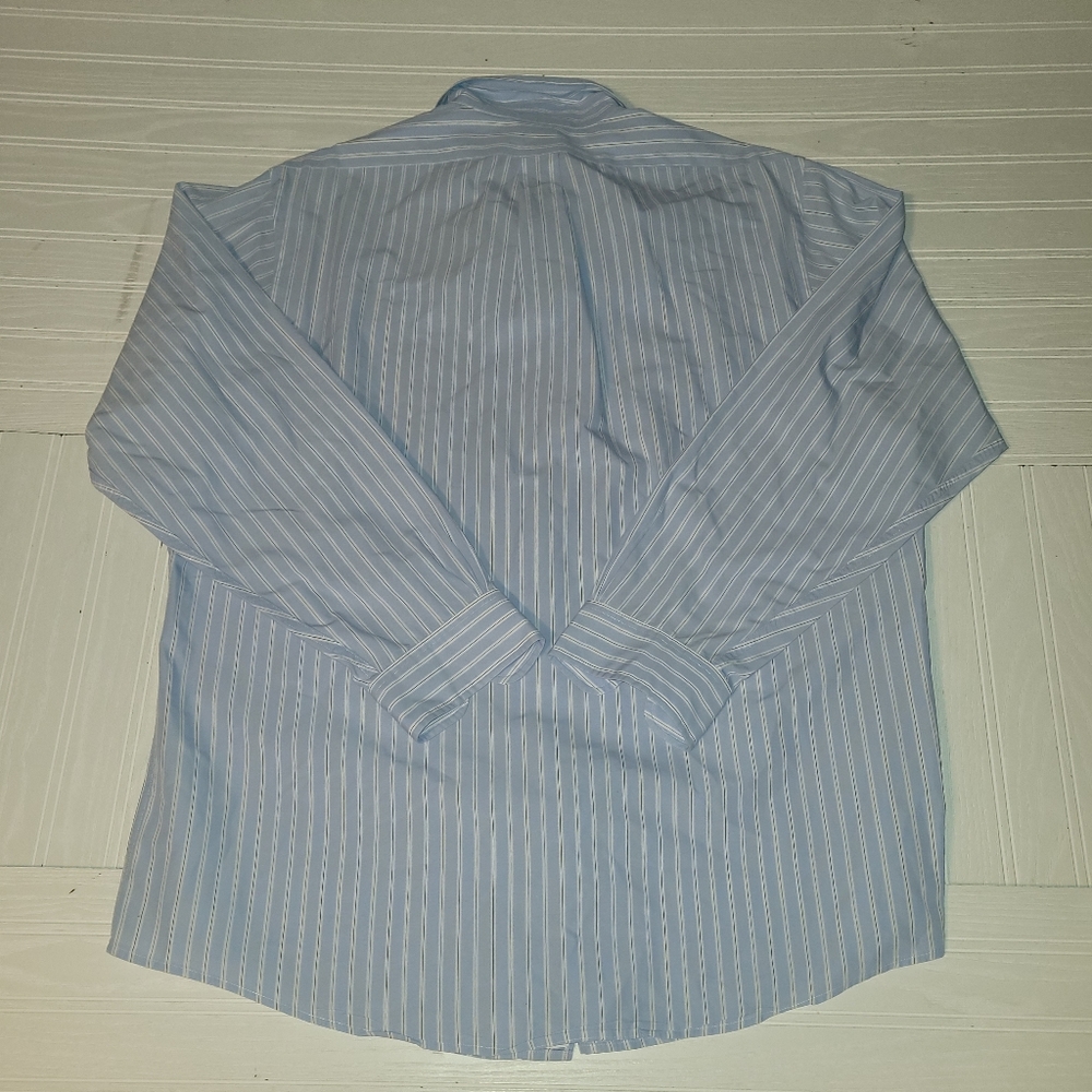 Brooks Brothers Original Polo Long Sleeve Mens Blue White Pin Stripes Button - Picture 5 of 5
